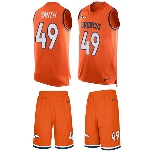 Nike Broncos #49 Dennis Smith Orange Team Color Men's Stitched NFL Limited Tank Top Suit Jersey - Click Image to Close